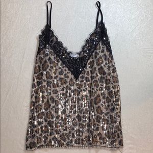Zara Lace & Leopard Cami